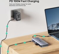 Unitek D1120A01 USB-C 6-port HUB 100W beépített M.2 NVMe/SATA SSD házzal