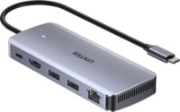 Unitek D1120A01 USB-C 6-port HUB 100W beépített M.2 NVMe/SATA SSD házzal