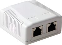 ACT FA7004 CAT6A Árnyékolt 2 portos RJ45 Hálozati Fali Aljzat - Fehér