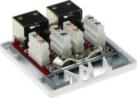 ACT FA7004 CAT6A Árnyékolt 2 portos RJ45 Hálozati Fali Aljzat - Fehér
