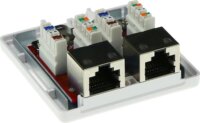 ACT FA7004 CAT6A Árnyékolt 2 portos RJ45 Hálozati Fali Aljzat - Fehér