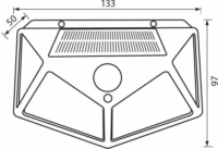 VIVALUX 004729, VAST Szolár LED reflektor mozgásérzékelővel - Fekete