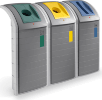 Hailo ProfiLine WSB design plus XXXL 120 literes műanyag Szelektív gyűjtő - Szürke/Sárga