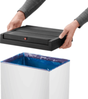 Hailo Big-Box Swing XL 52 literes önzáró fém+műanyag szemetes - Fekete/Fehér