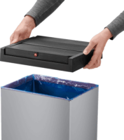 Hailo Big-Box Swing XL 52 literes önzáró fém+műanyag szemetes - Fekete/Szürke
