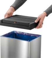 Hailo Big-Box Swing L 35 literes önzáró fém szemetes - Ezüst/Fekete