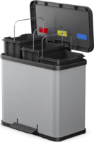 Hailo Öko trio Plus L 3x9 Literes műanyag + acél szelektív hulladékgyűjtő - Világosszürke