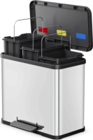 Hailo Öko trio Plus L 3x9 Literes acél szelektív hulladékgyűjtő - Ezüst