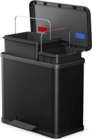Hailo Öko duo Plus L 17+9 literes szelektív Műanyag + acél hulladékgyűjtő - Matt fekete