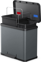 Hailo Öko duo Plus L 17+9 literes szelektív Műanyag + acél hulladékgyűjtő - Matt sötétszürke
