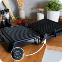 Huslog AK-2249 Elektromos Asztali grillsütő 2000W - Ezüst / Fekete