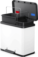 Hailo Öko duo Plus L 17+9 literes szelektív Műanyag + acél hulladékgyűjtő - Matt fehér