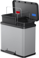 Hailo Öko duo Plus L 17+9 literes szelektív Műanyag + acél hulladékgyűjtő - Matt világosszürke