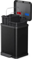 Hailo Öko duo Plus M 2x9 literes szelektív Műanyag + acél hulladékgyűjtő - Matt fekete