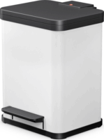 Hailo Öko duo Plus M 2x9 literes szelektív Műanyag + acél hulladékgyűjtő - Matt fehér