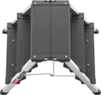 Hailo Master D70 2-3 lépcsőfokos összecsukható fellépő - Inox/Fekete