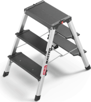 Hailo Master D70 2-3 lépcsőfokos összecsukható fellépő - Inox/Fekete