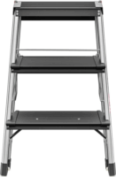 Hailo Master D70 2-3 lépcsőfokos összecsukható fellépő - Inox/Fekete