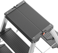 Hailo Master D70 2-3 lépcsőfokos összecsukható fellépő - Inox/Fekete