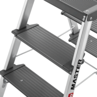 Hailo Master D70 2-3 lépcsőfokos összecsukható fellépő - Inox/Fekete