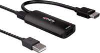 Lindy 38327 HDMI apa - DisplayPort anya 4K60 Aktív Átalakító Adapter 0.16m - Fekete