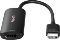 Lindy 38327 HDMI apa - DisplayPort anya 4K60 Aktív Átalakító Adapter 0.16m - Fekete
