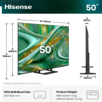 Hisense 50" 50E8S 16:9 4K UltraHD QLED MiniLED Smart Vidaa TV