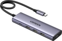 Ugreen 15596 Multifunkciós USB-C 5-port HUB 100W (1x HDMI 1.4 + 1x USB-C + 3x USB-A 3.0)