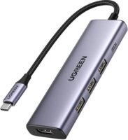 Ugreen 15596 Multifunkciós USB-C 5-port HUB 100W (1x HDMI 1.4 + 1x USB-C + 3x USB-A 3.0)