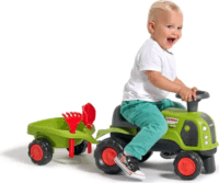 FALK Baby Claas traktor utánfutóval Gyerek járgány - Világoszöld