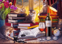 Trefl 27126 Esti macskás csendélet 2000 darabos puzzle