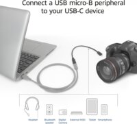ACT AC7464 USB-C anya - Micro USB-B apa Átalakító Adapter 0.2m - Fekete
