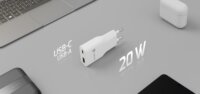 Natec NUC-2376 USB-A / USB-C GaN Hálozati Töltő Adapter 20W - Fehér