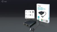 i-tec CADUAL4KHDMI USB-C / USB-A - 2x HDMI Videó Adapter - Fekete