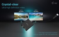i-tec CADUAL4KHDMI USB-C / USB-A - 2x HDMI Videó Adapter - Fekete