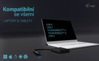 i-tec CADUAL4KHDMI USB-C / USB-A - 2x HDMI Videó Adapter - Fekete