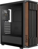 Gamdias Aura GC11 Wood Midi Torony Számítógépház + 4db 120mm ventillátor - Fekete