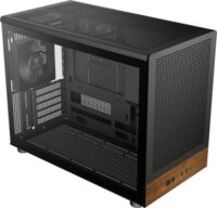 Gamdias Athena M4M Wood Micro Torony Számítógépház + 3db 120mm ventilátor - Fekete