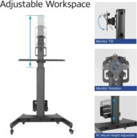 ACT AC8374 32" Monitor Munkaállomás PC + Billentyűzet és egér tálcával - Fekete