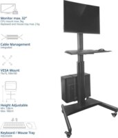 ACT AC8374 32" Monitor Munkaállomás PC + Billentyűzet és egér tálcával - Fekete