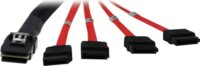 Inter-Tech SFF-8087 > 4x SATA kábel 1m - Fekete/Piros