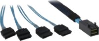 Inter-Tech SFF-8643 > 4x SATA kábel 0,7m - Fekete/Kék