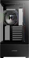 LC Power 812B Onyx Vision Midi Torony Számítógépház + 4db 120mm ventilátor - Fekete