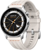 OnePlus Watch Lite GPS Okosóra 45mm Fehér Fluorogumi Szíjjal - Ezüst