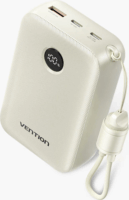 Vention FKBN0-C Powerbank integrált kábellel USB-A + Type-C / 20000mAh 22,5W - Bézs