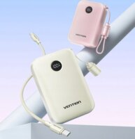 Vention FKBN0-C Powerbank integrált kábellel USB-A + Type-C / 20000mAh 22,5W - Bézs