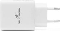 Bluestork PW-65-CCA USB-A / 2× USB-C Hálózati Gyorstöltő Adapter 65W + 2m USB-C Kábel - Fehér