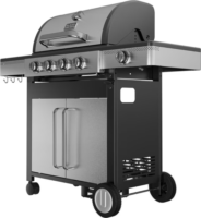 Black+Decker BXOG16550E Kerti Gázgrill 4 égős - Ezüst / Fekete