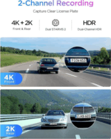 Viofo A329S 2CH GPS 4K UHD WiFi Autós Menetrögzítő Kamera szett - Sötét Szürke