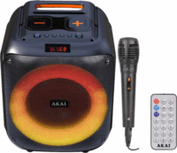 Akai ABTS-V30 Hordozható RGB Bluetooth Karaoke Party Hangszóró Mikrofonnal 40W - Fekete